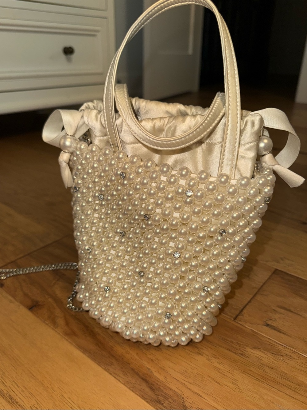 Kate Spade Pearl Beaded Cream Mini Tote Bag